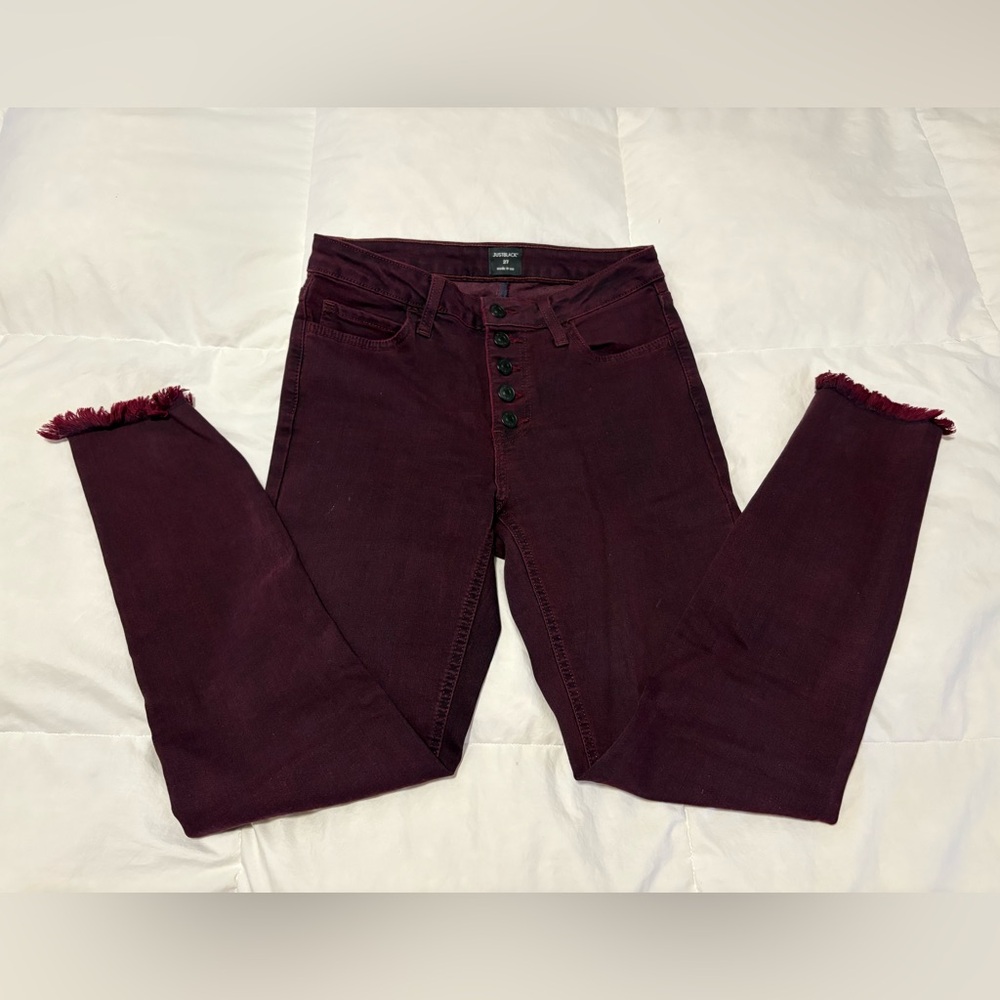 Just Black High Rise Burgundy Jeans
